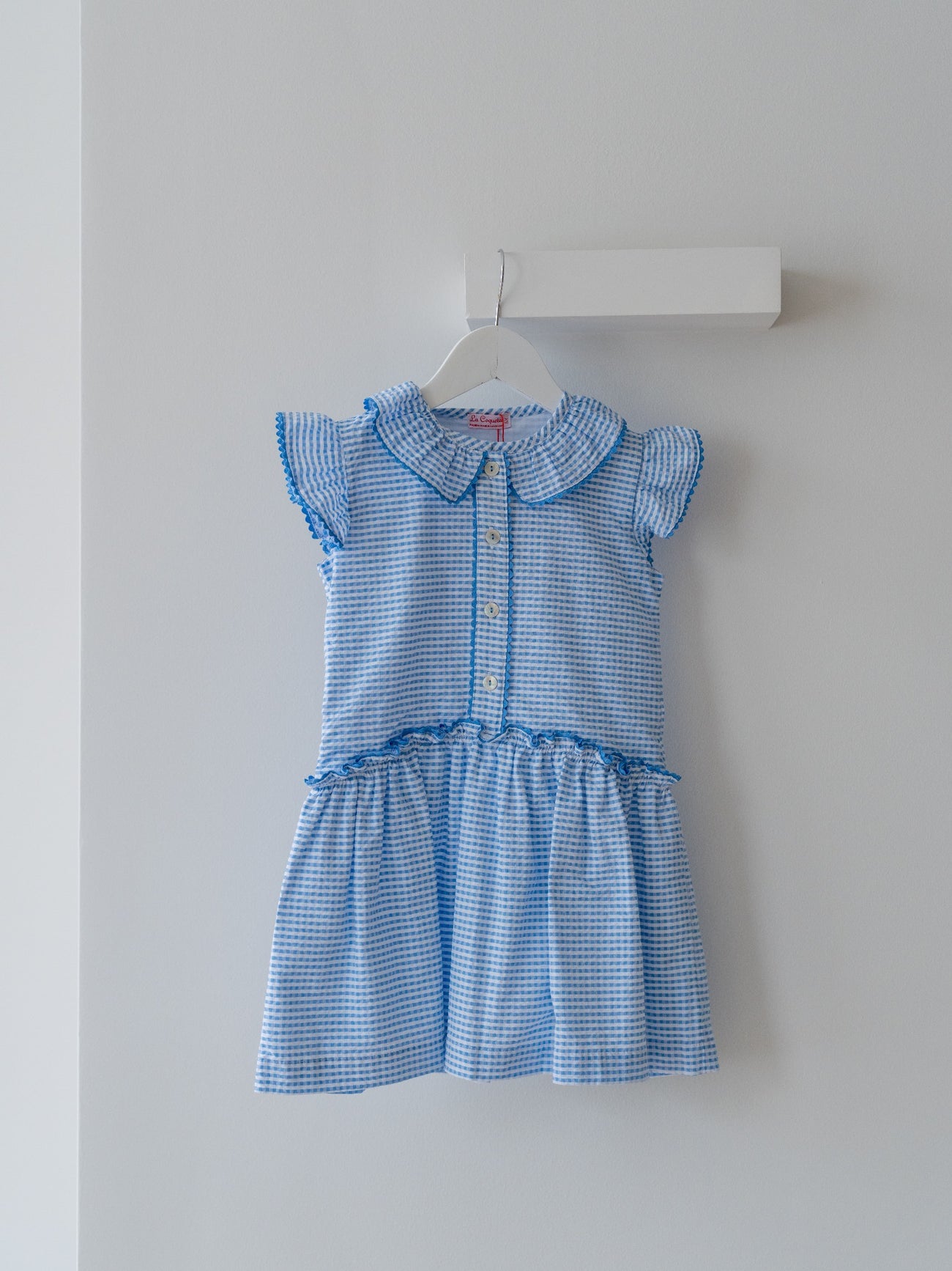 Blue Gingham Fabiola Girl Drop Waist Dress