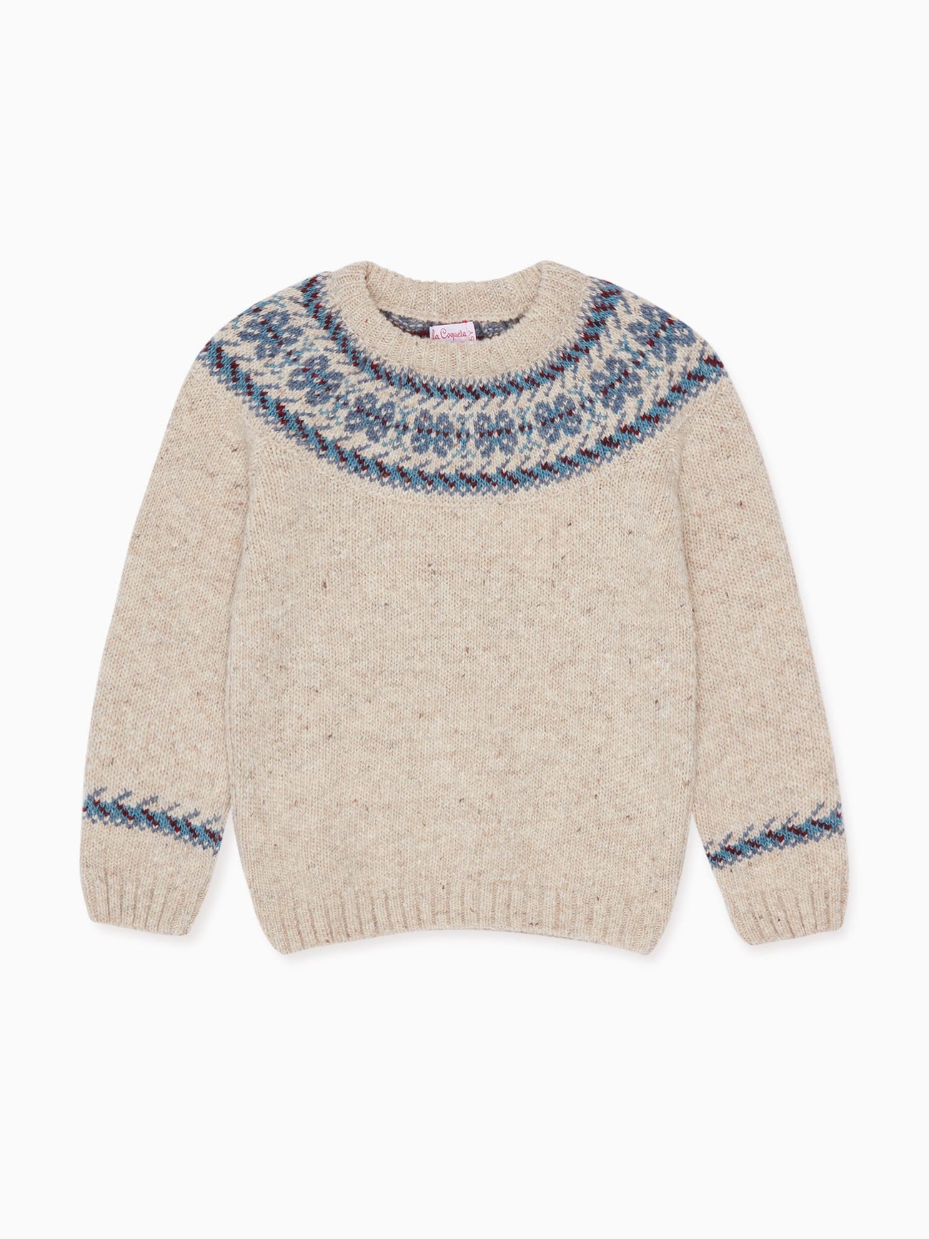 Beige Fair Isle Merino Kids Jumper
