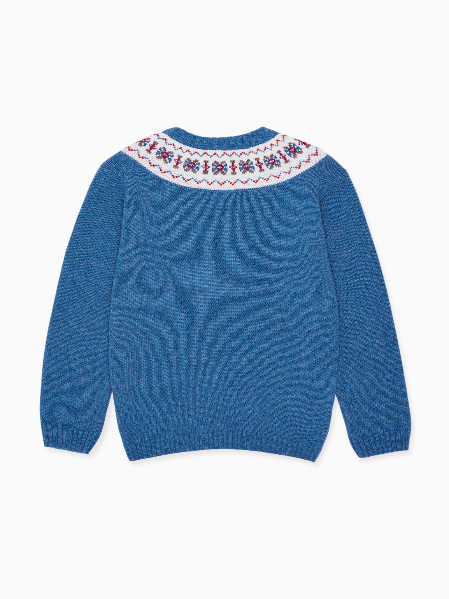 Dusty Blue Fair Isle Merino Kids Jumper