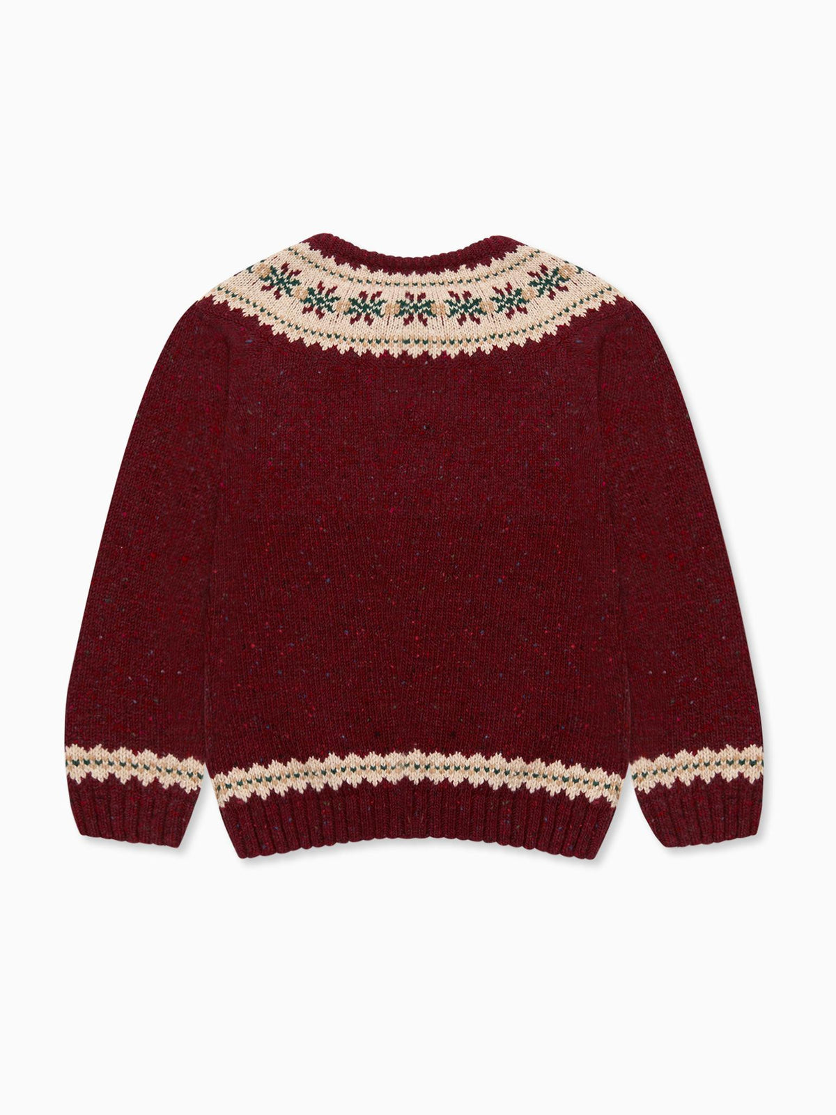 Burgundy Fair Isle Merino Kids Jumper