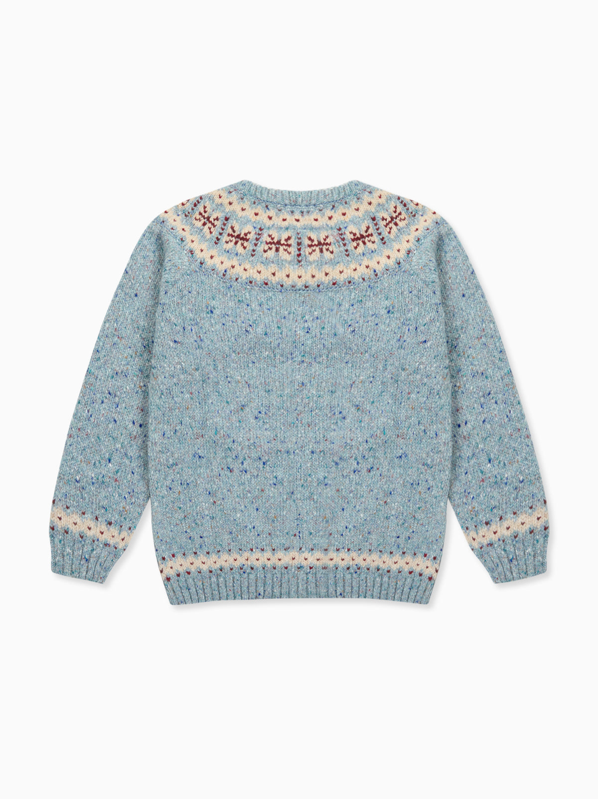 Dusty Blue Fair Isle Merino Kids Jumper
