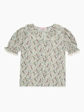 Ivory Floral Faustina Liberty Girl Shirt