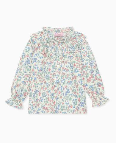 Cherry Floral Felixa Long Sleeve Baby Girl Shirt