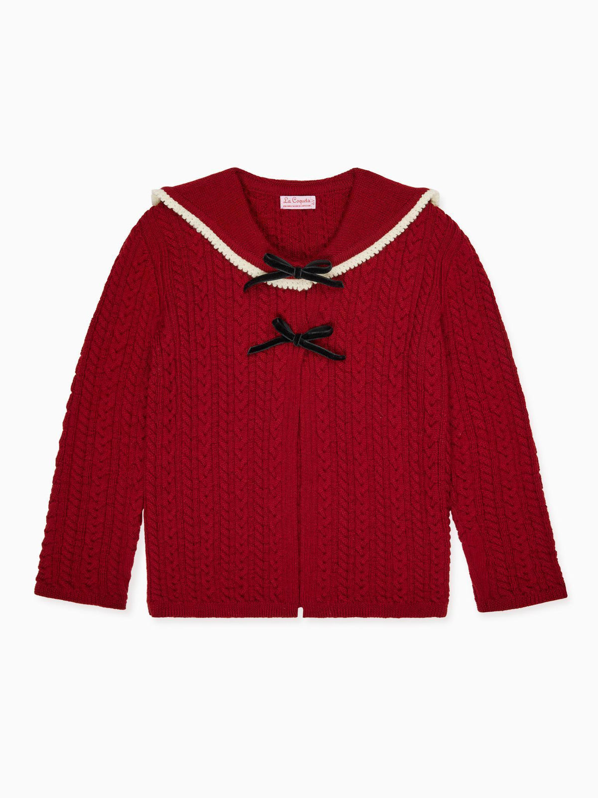 Burgundy Ferdino Merino Girl Cardigan