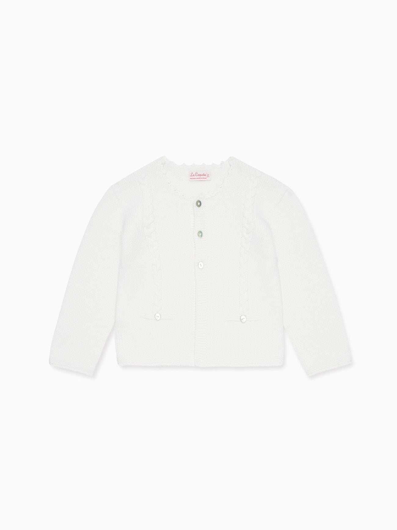 Ivory Feria Merino Baby Cardigan
