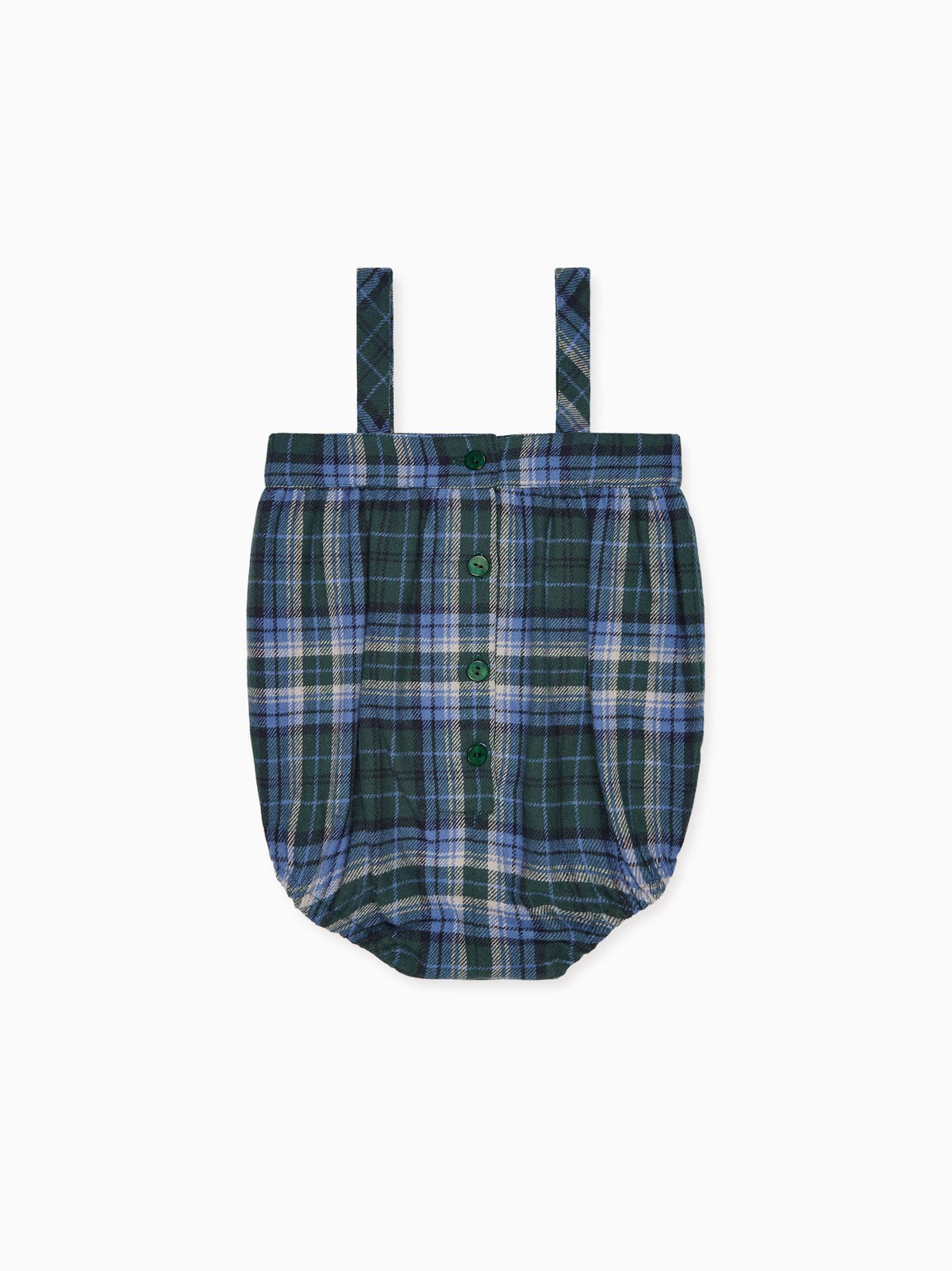 Green Check Filada Baby Romper Dungarees