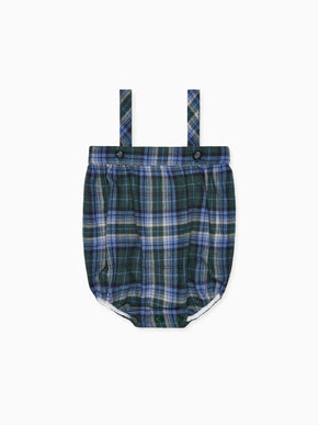 Green Check Filada Baby Romper Dungarees
