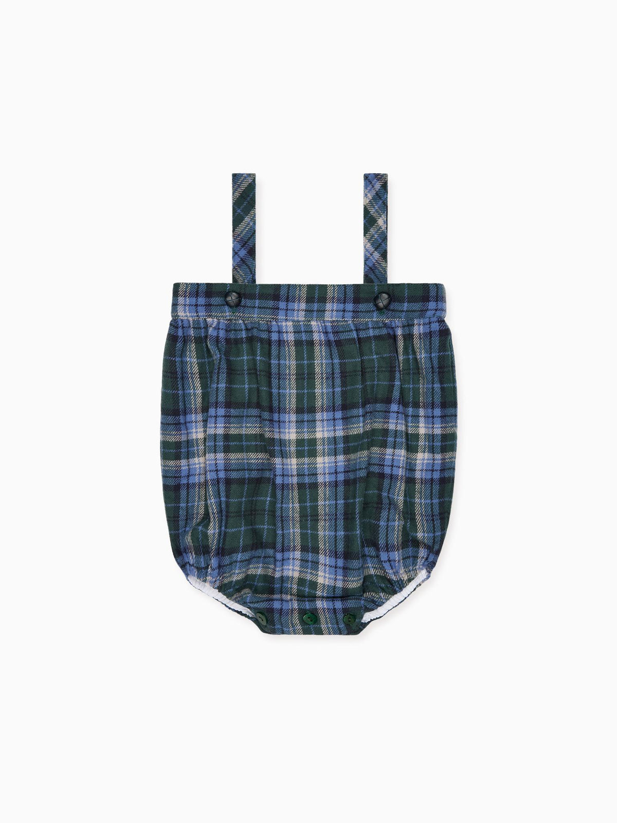 Green Check Filada Baby Romper Dungarees