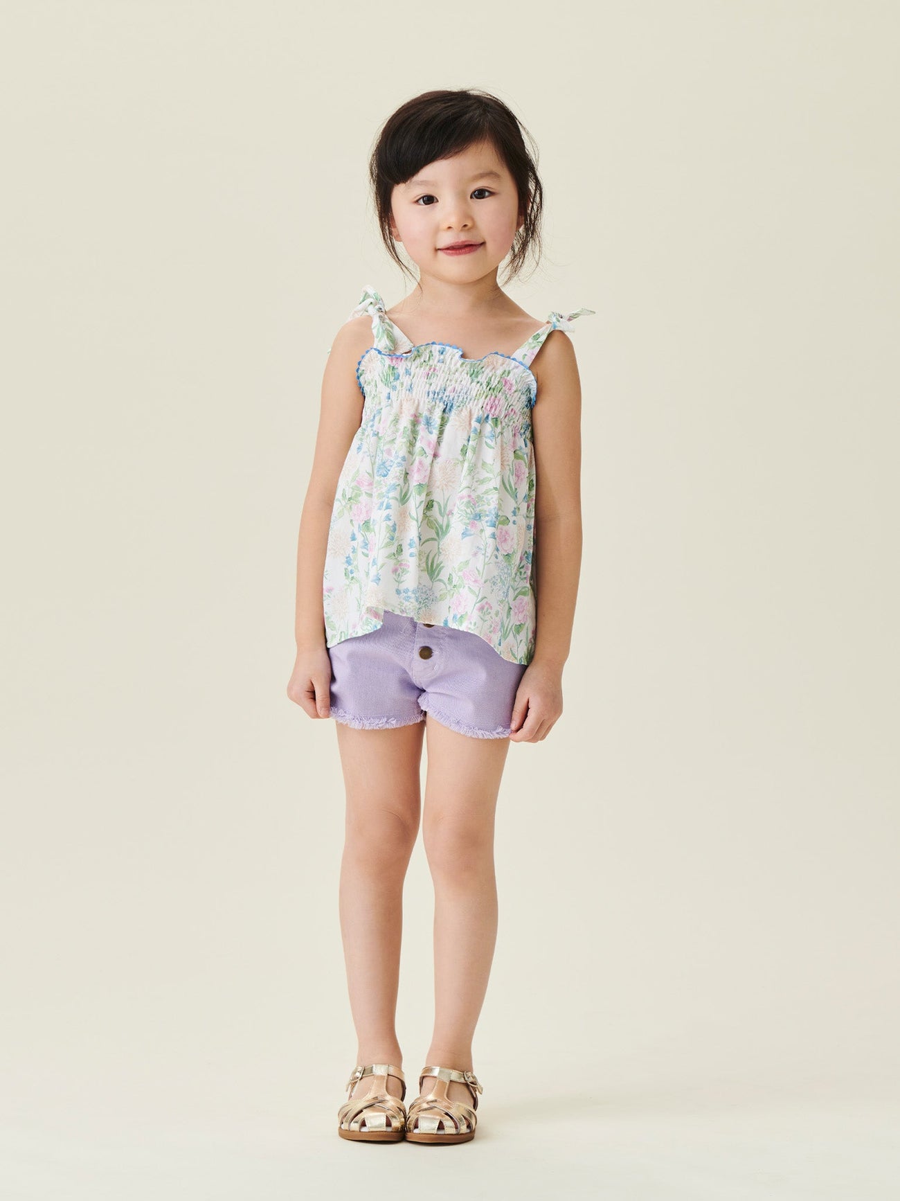 Lilac Fleca Girl Cotton Shorts