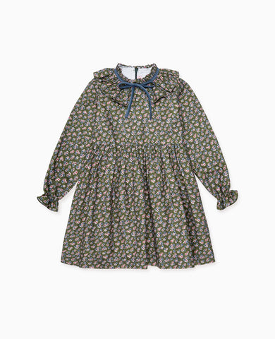 Green Floral Flora Girl Dress