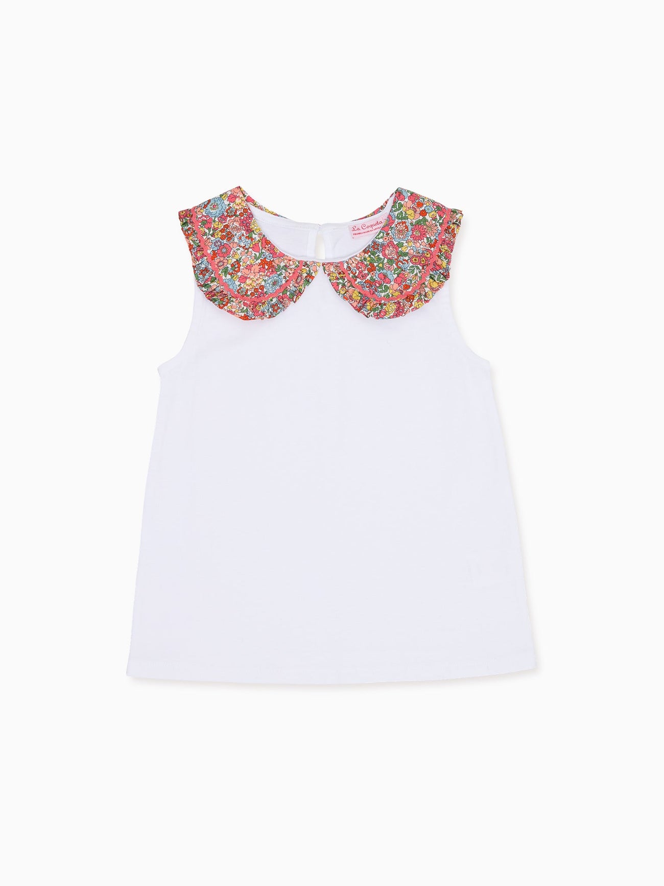Coral Floral Florentina Girl Made With Liberty Fabric Top