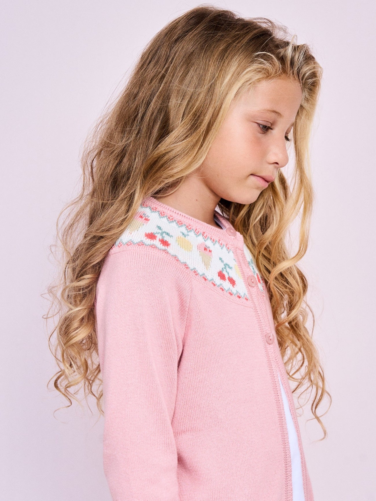Dusty Pink Helado Cotton Girl Cardigan
