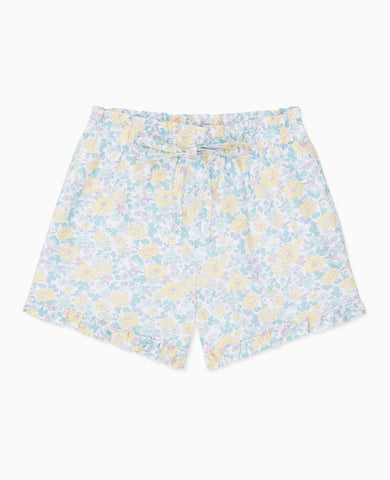 Yellow Floral Flores Girl Cotton Shorts