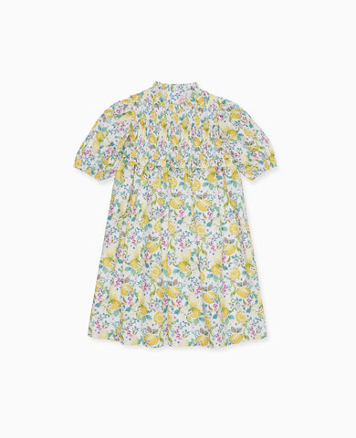 Yellow Lemons Florita Girl Smock Dress
