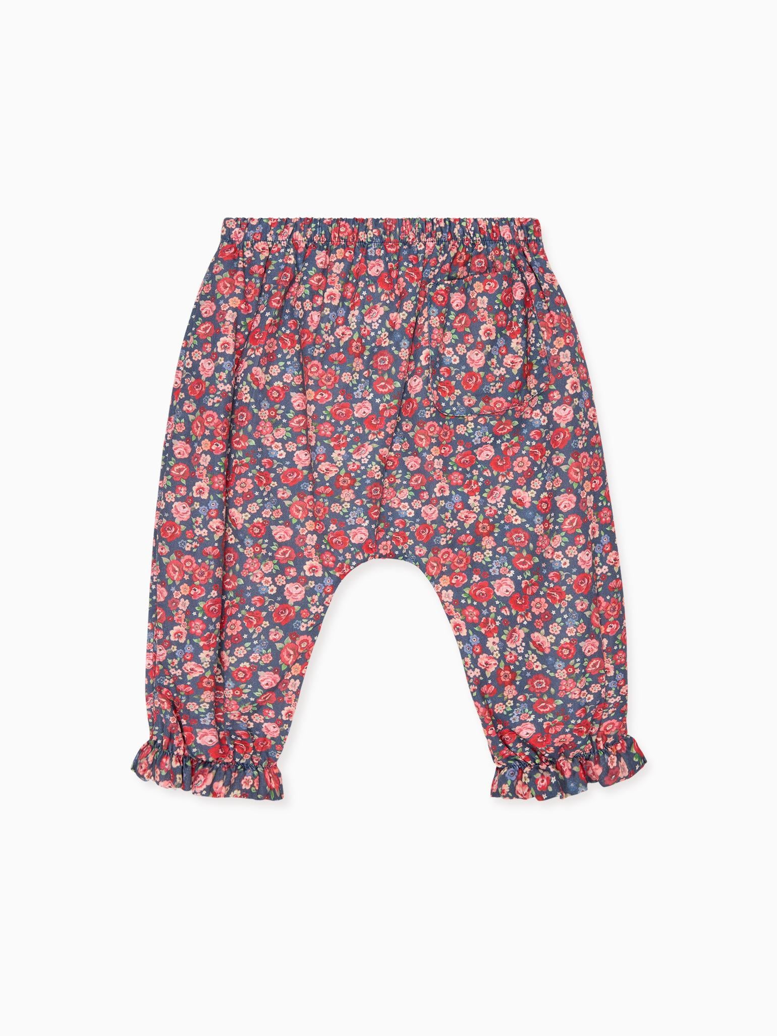 Navy Floral Forna Baby Girl Trousers