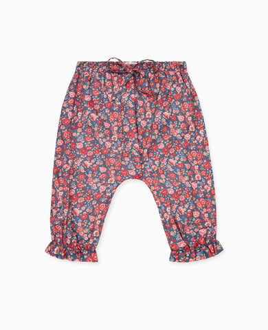 Navy Floral Forna Baby Girl Trousers