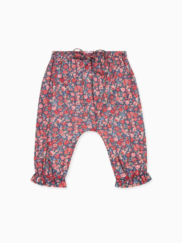 Navy Floral Forna Baby Girl Trousers