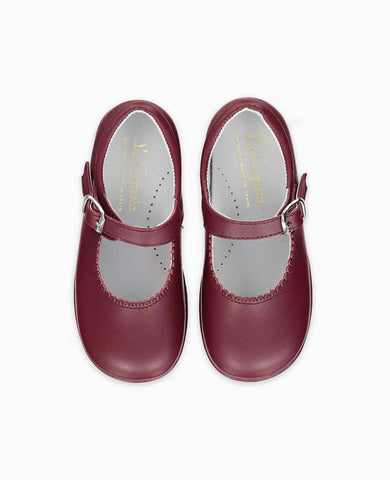 Burgundy Leather Toddler Mary Jane Shoes