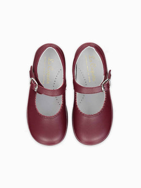 Burgundy Leather Toddler Mary Jane Shoes