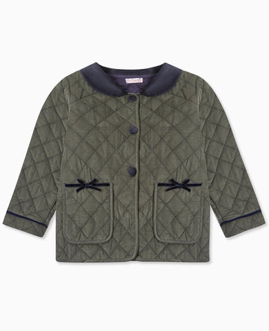 Olive Polka Dot Gabriella Girl Jacket