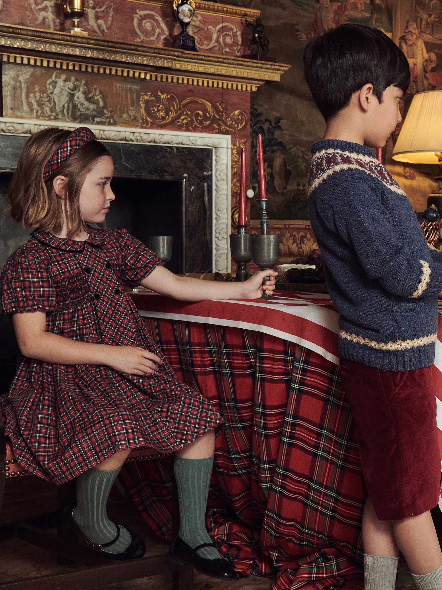 Dark Blue Merino Fair Isle Kids Jumper