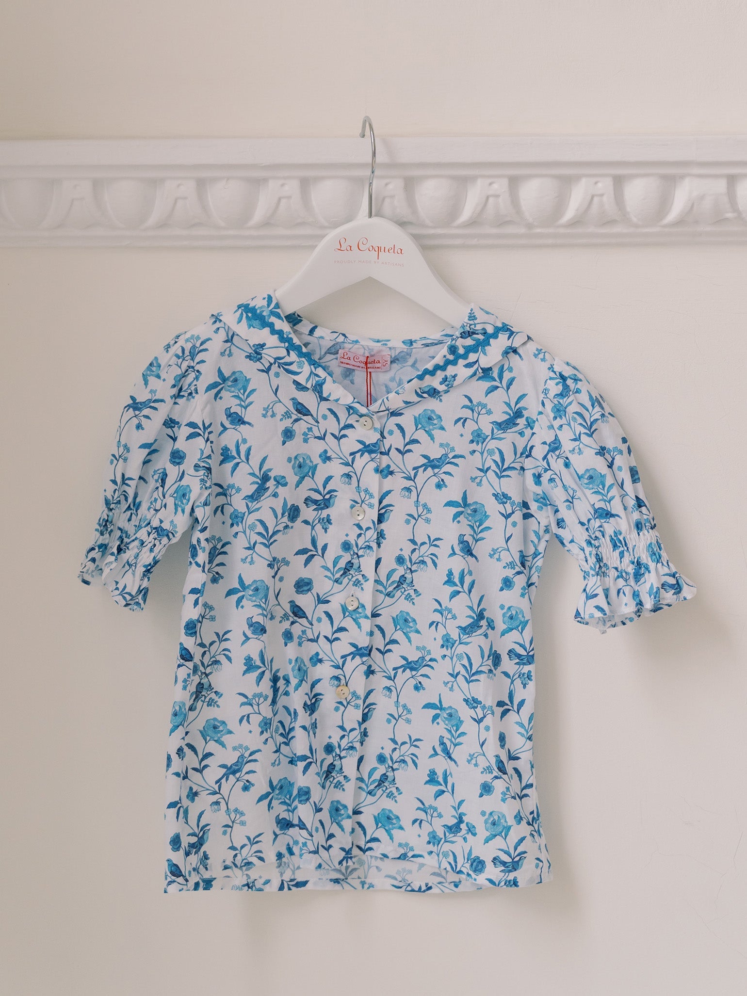 Blue Bird Floral Georgina Girl Shirt