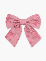Nicky Hilton x La Coqueta Pink Toile de Jouy Brooke Large Bow Clip