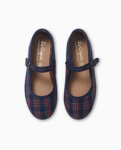Navy Tartan Girl Mary Jane Shoes