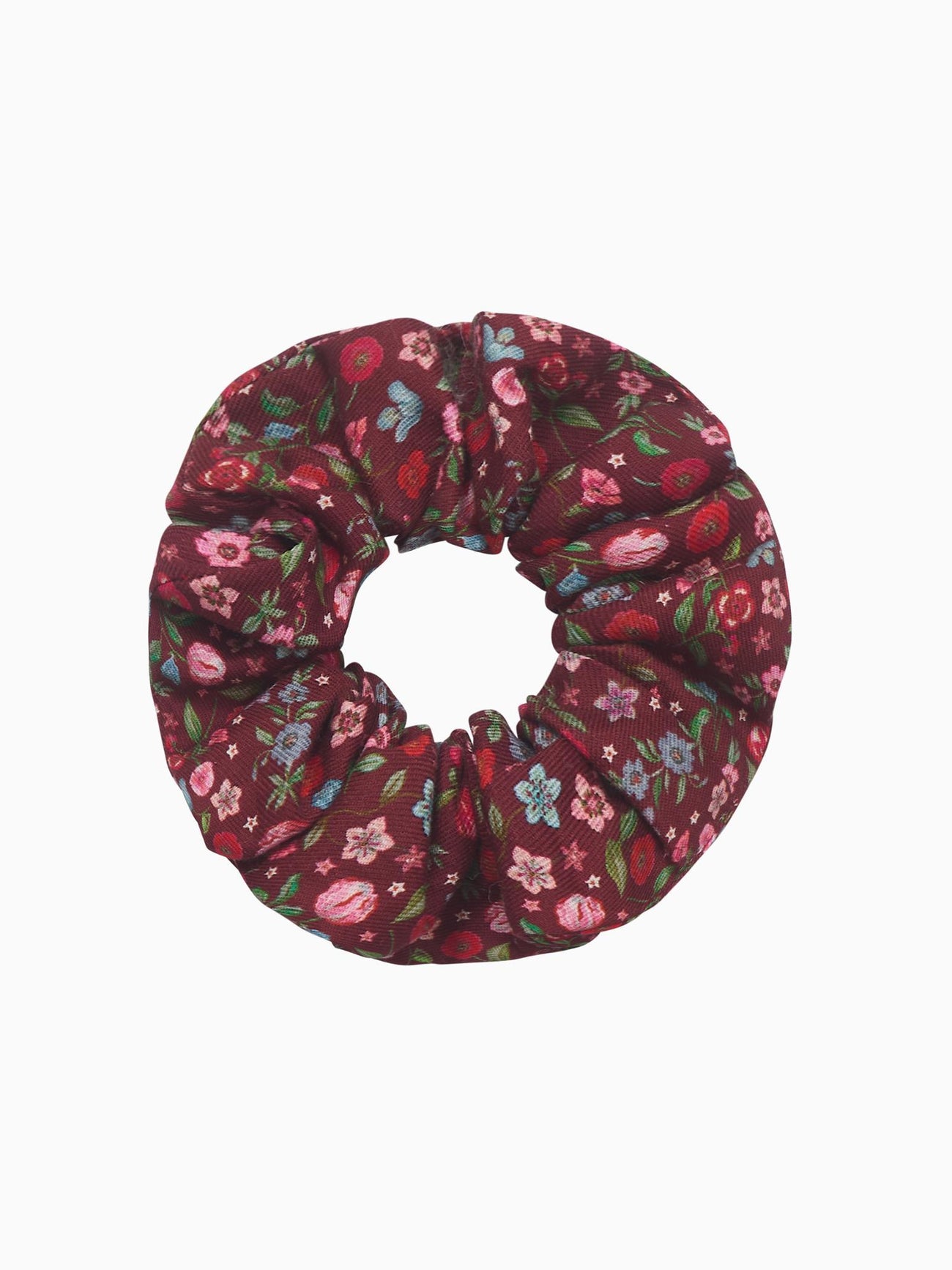 Burgundy Floral Girl Scrunchie
