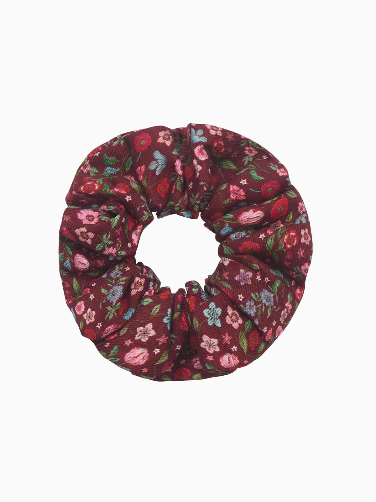 Burgundy Floral Girl Scrunchie