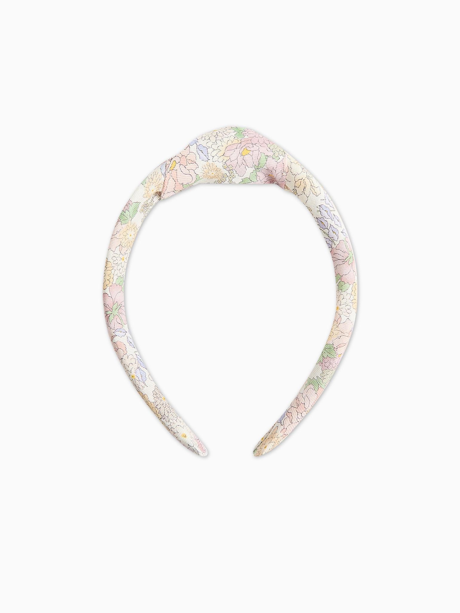 Pink Floral Girl Top Knot Headband