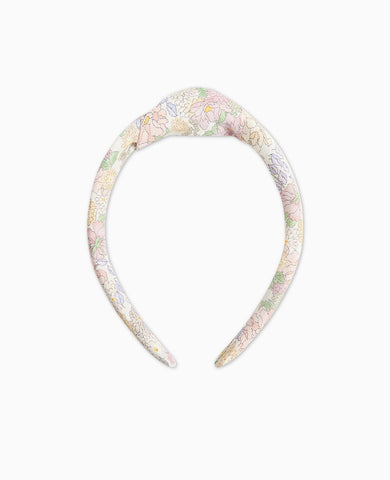 Pink Floral Girl Top Knot Headband
