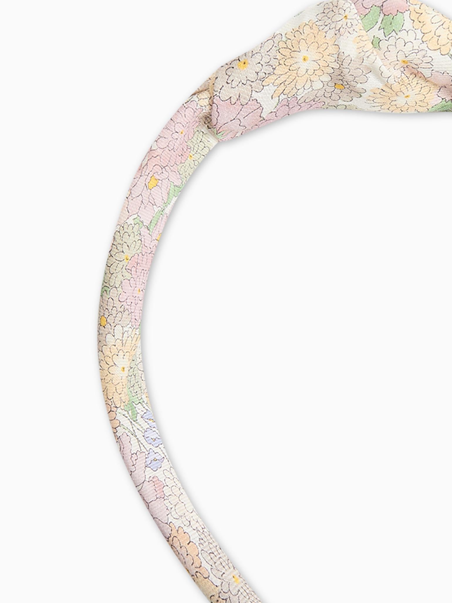 Pink Floral Girl Top Knot Headband