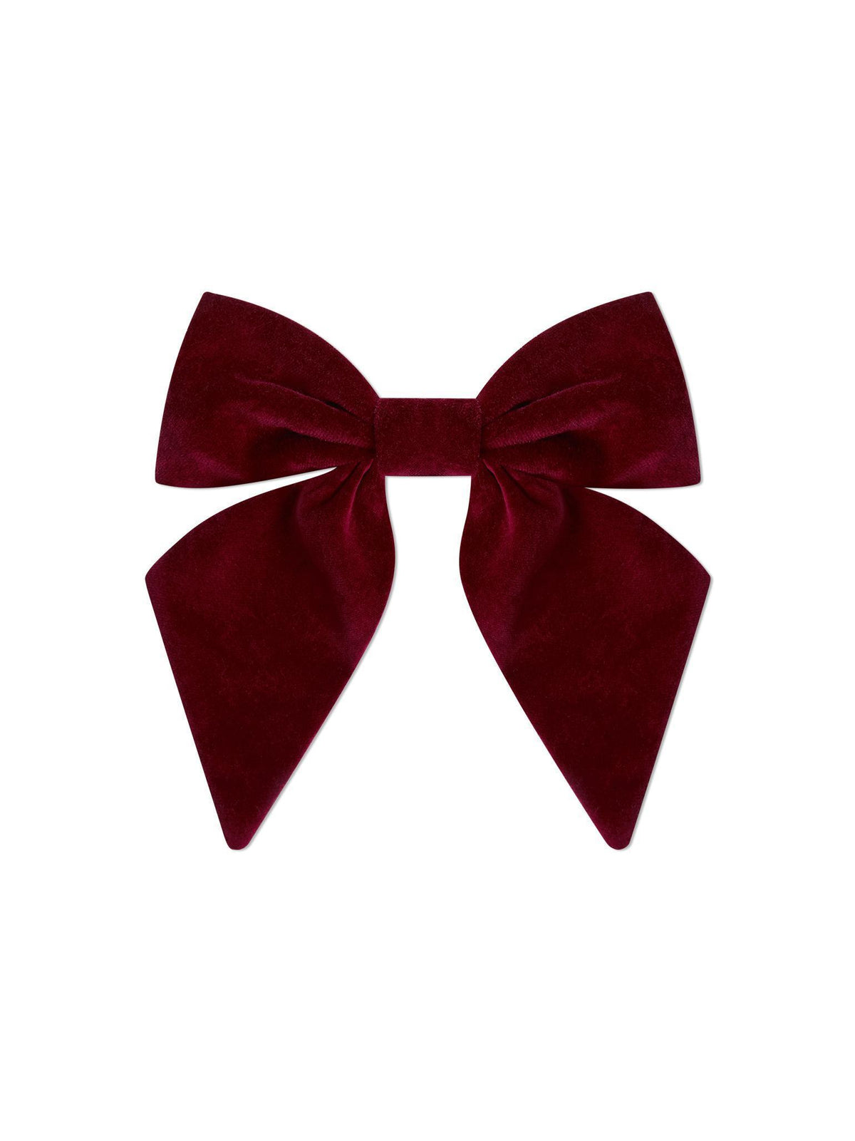 Burgundy Girl Velvet Large Long Bow Clip