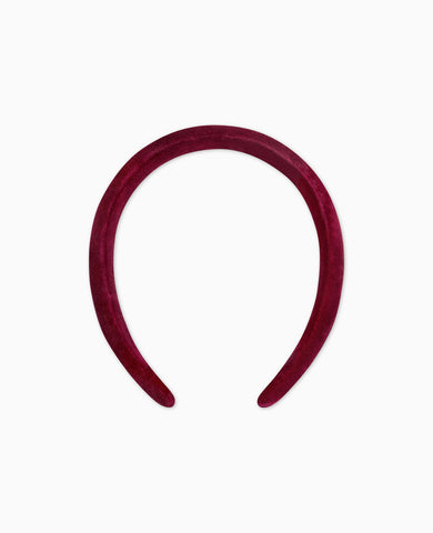Burgundy Girl Velvet Wide Headband