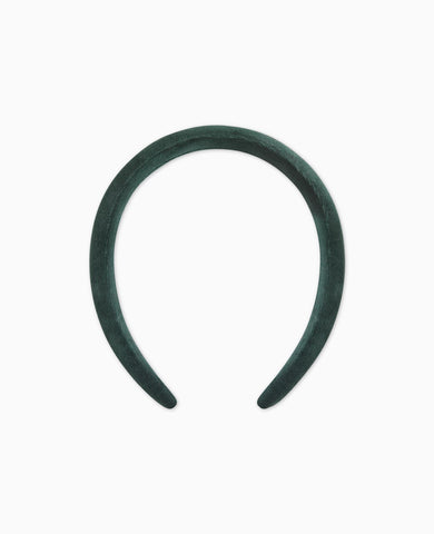 Dark Green Girl Velvet Wide Headband