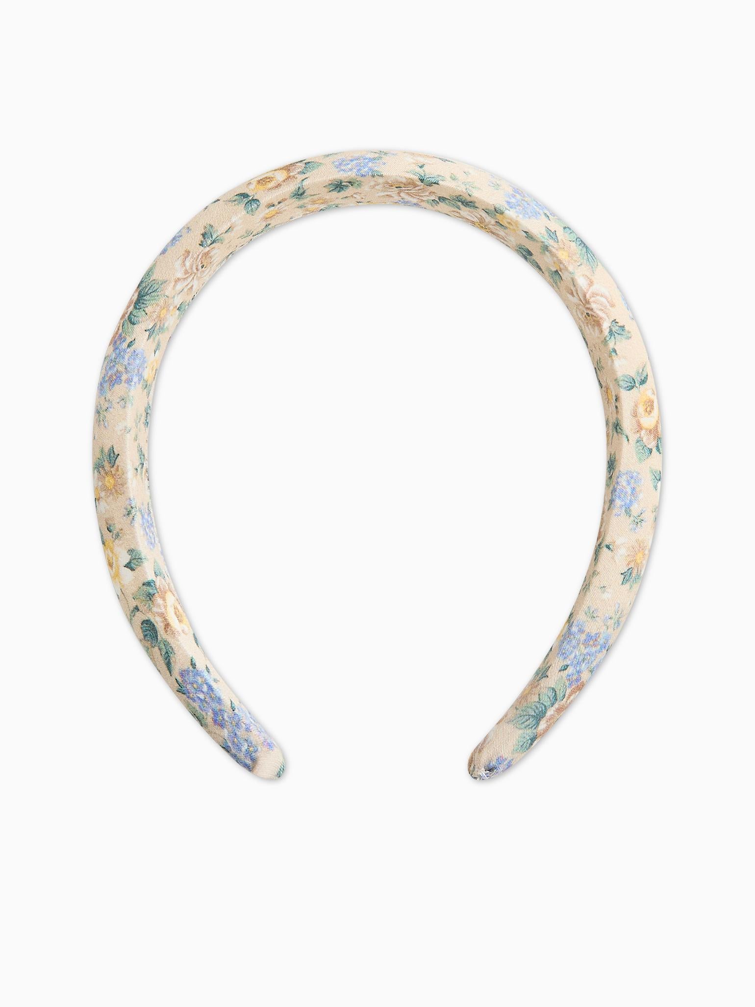 Beige Floral Girl Wide Headband