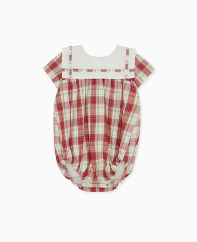 Red Check Gloria Baby Girl Romper