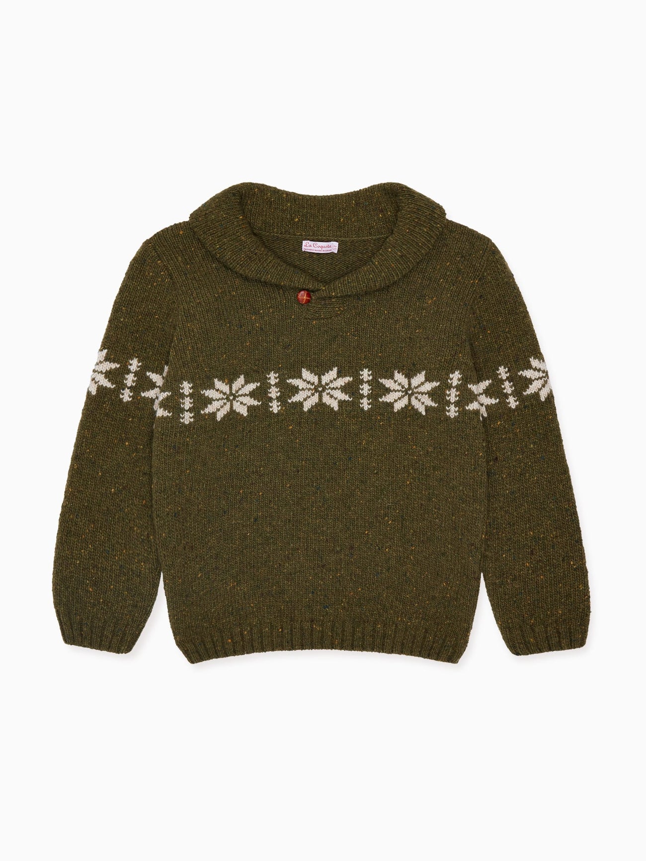 Dark Green Goyo Fair Isle Merino Kids Jumper