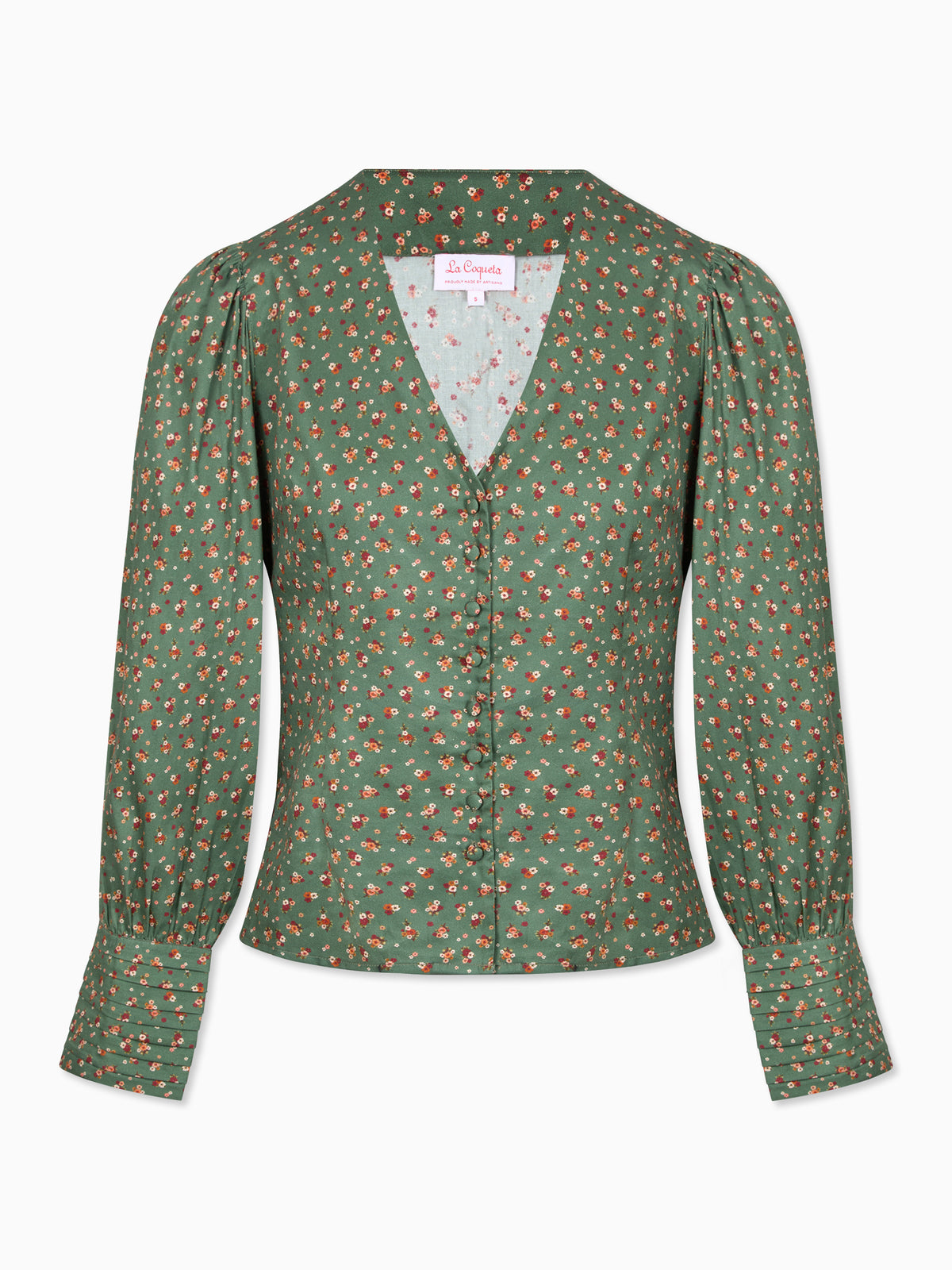 Green Floral Oceanne Women Long Sleeve Shirt