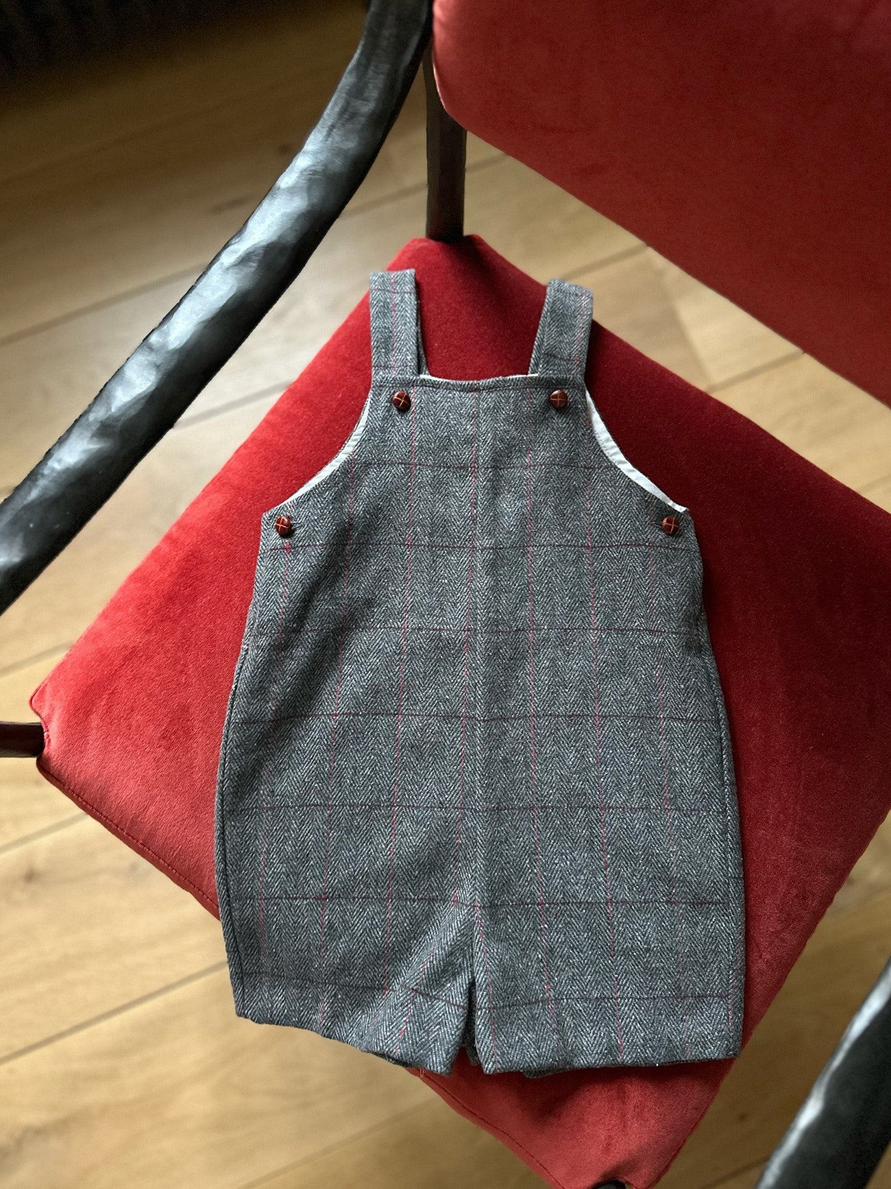 Grey Buganvilla Baby Dungarees