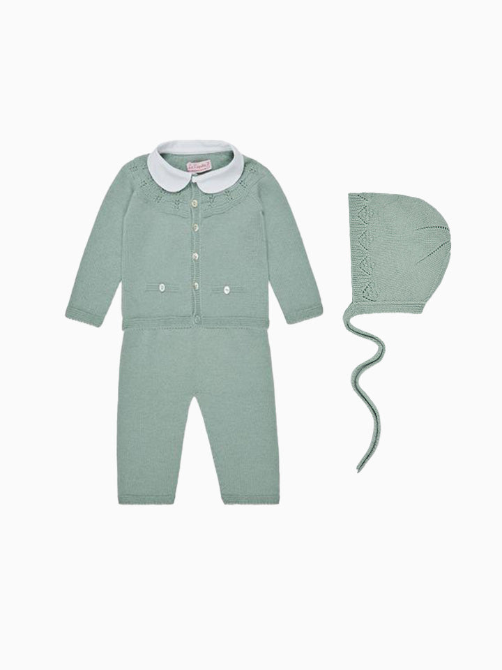 Sage Halo Merino Baby Knitted Gift Box Set
