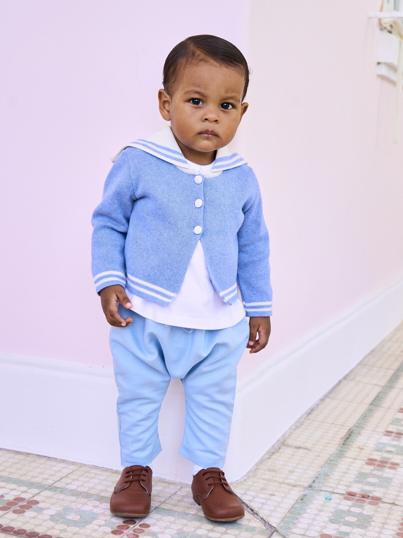 Blue Harper Cotton Baby Cardigan