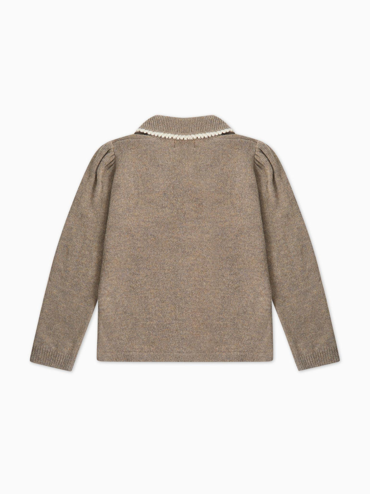 Taupe Harriet Merino Girl Cardigan