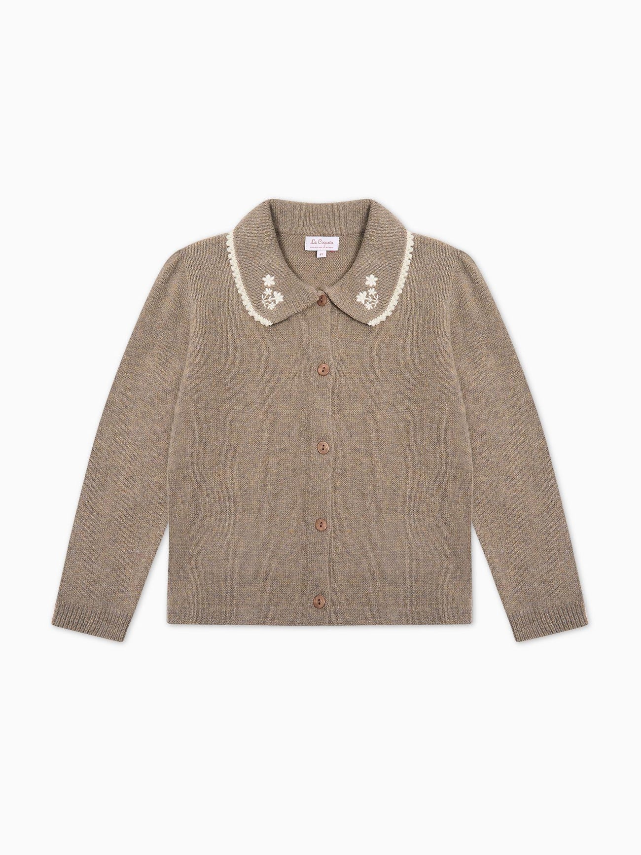 Taupe Harriet Merino Girl Cardigan