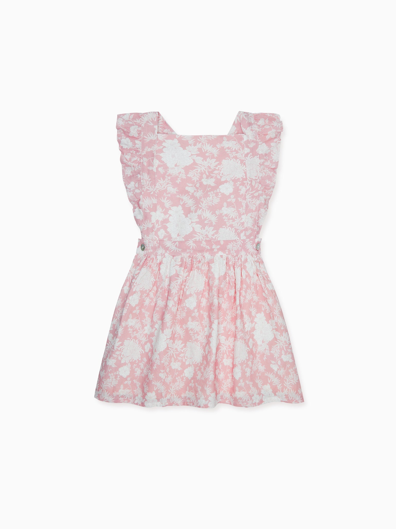 Pink Floral Hebe Girl Linen Mix Skirt