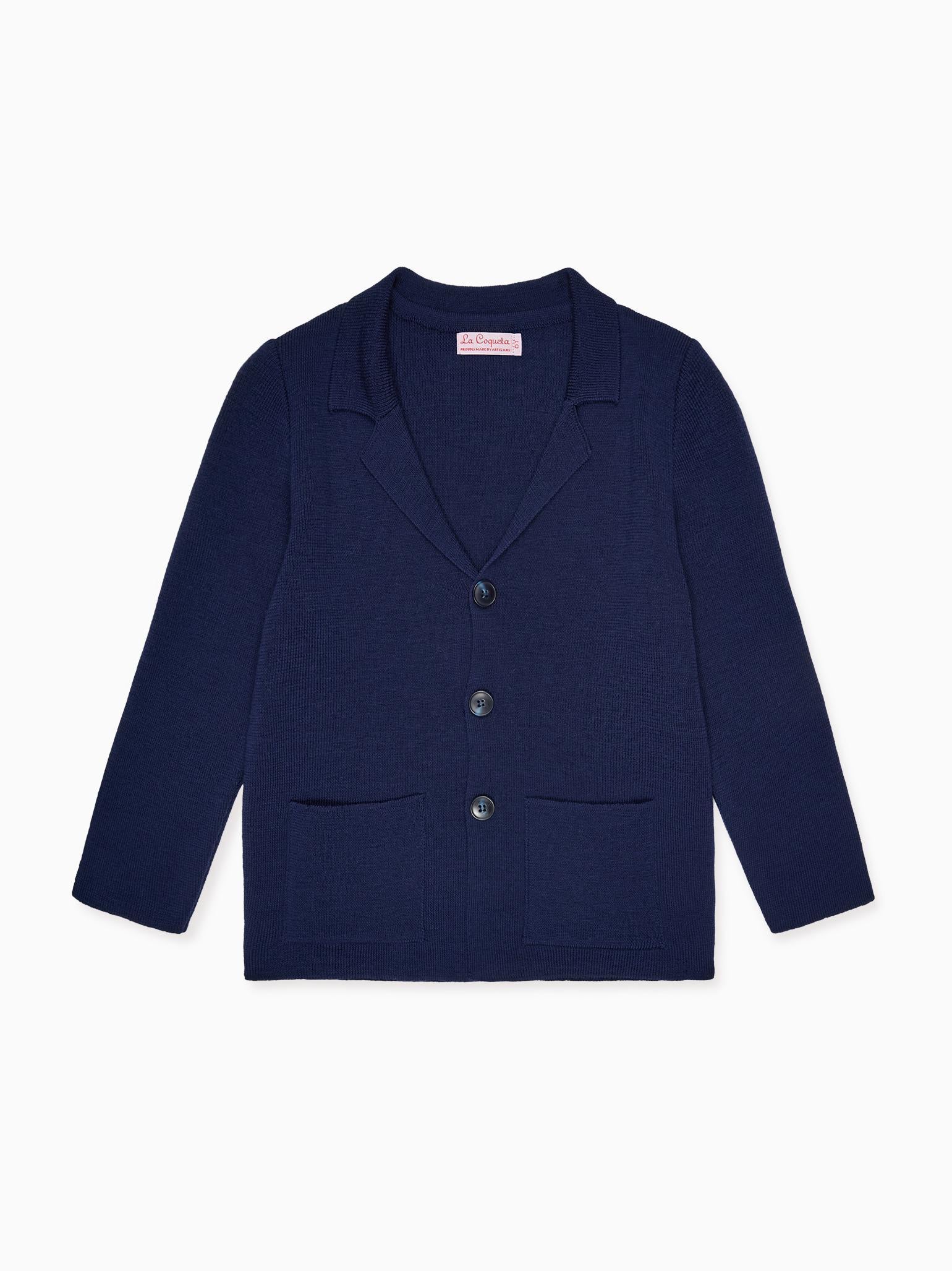 Navy Hector Merino Boy Cardigan