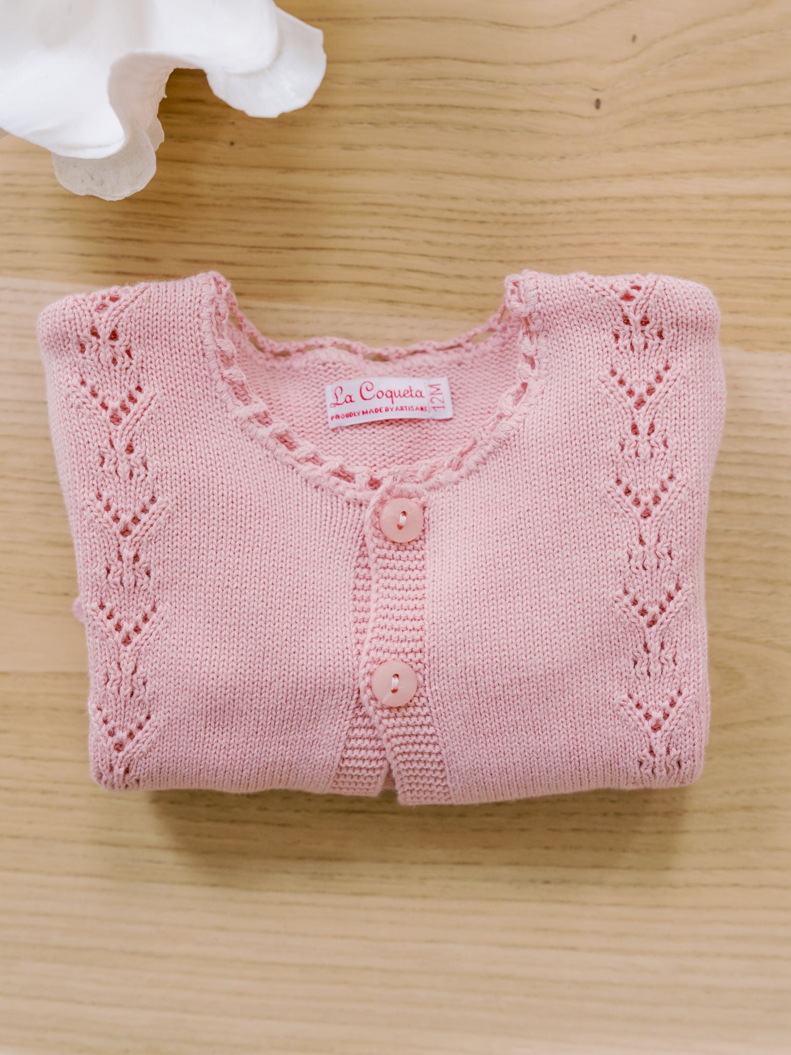Dusty Pink Arcona Cotton Baby Cardigan