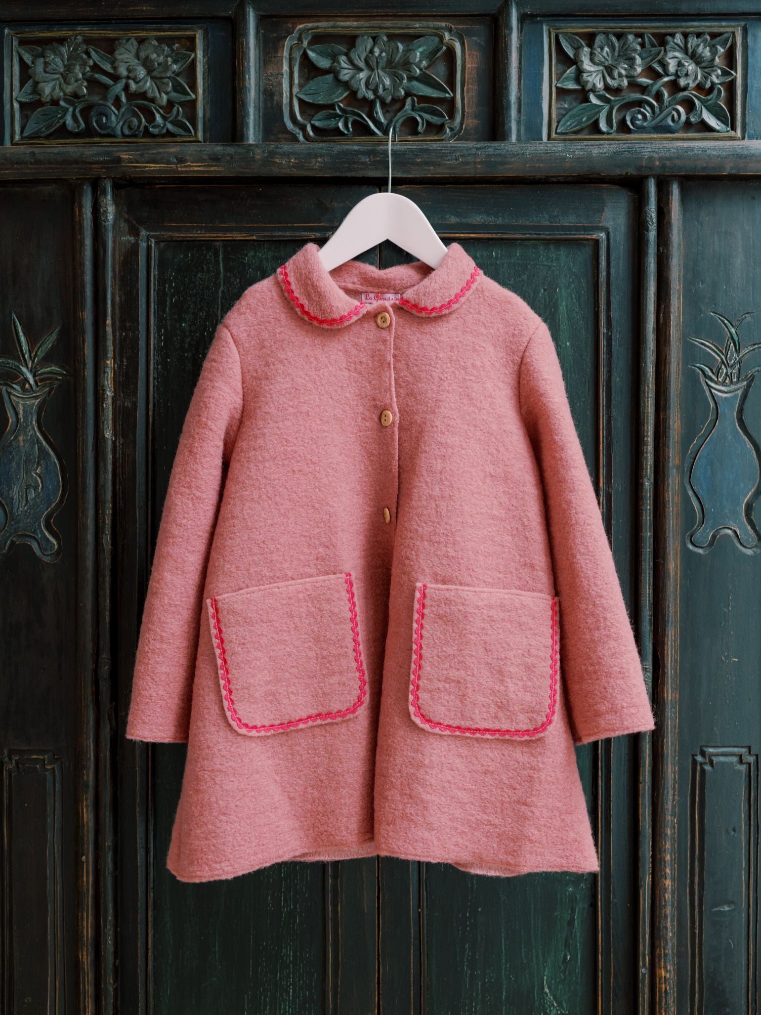 Pink Henrietta Girl Coat
