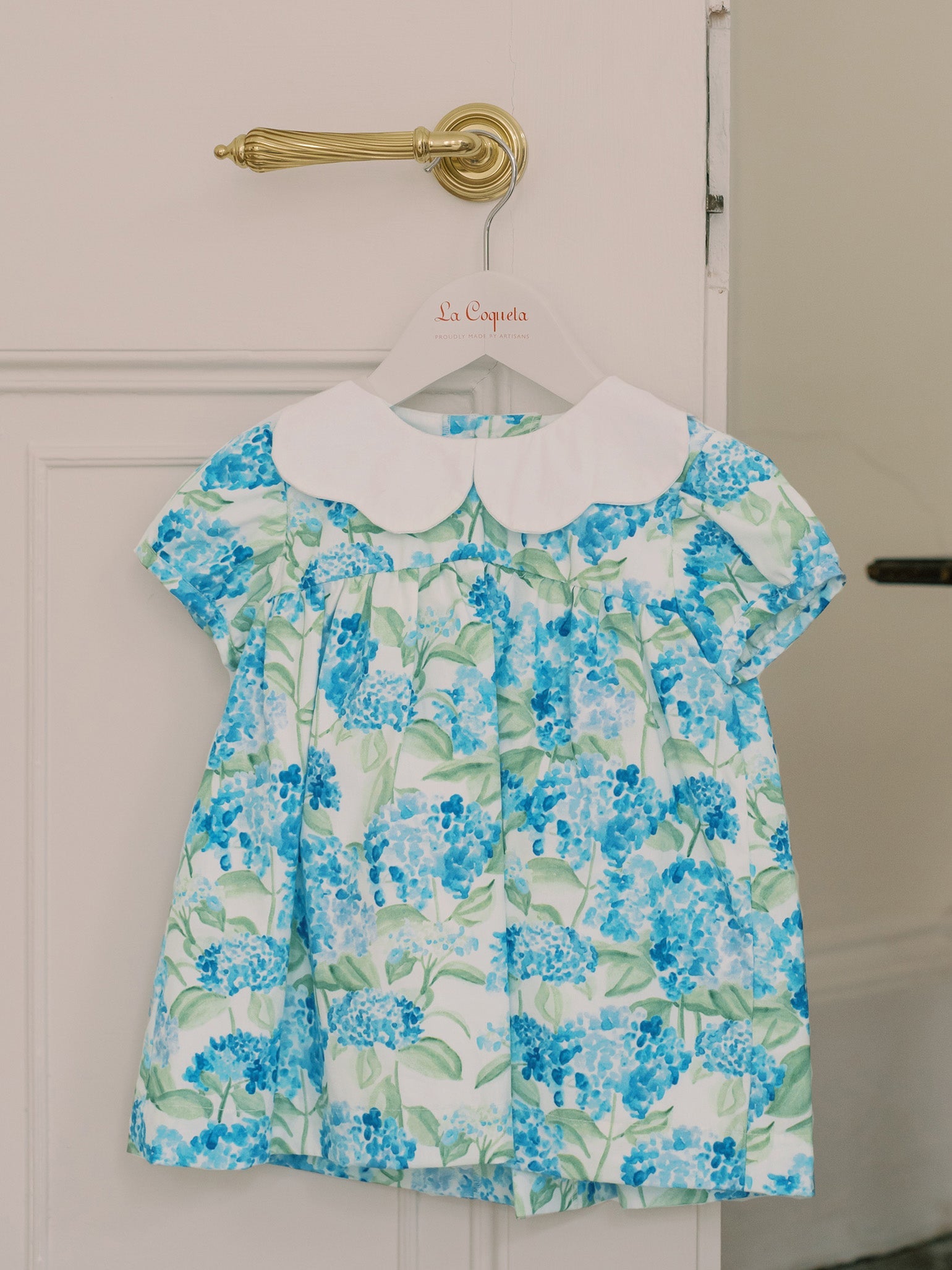 Hill House Home X La Coqueta Blue Watercolour Hydrangea Hestia Baby Girl Set